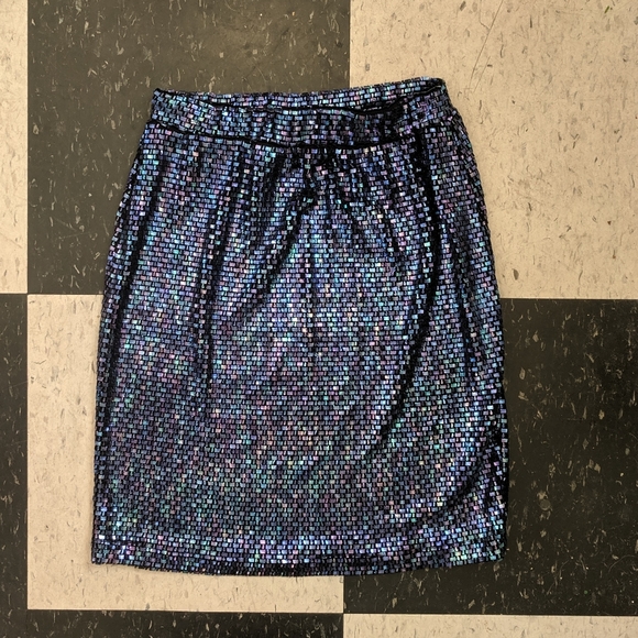 Vintage Dresses & Skirts - 90s VTG Blue sequins tube skirt
